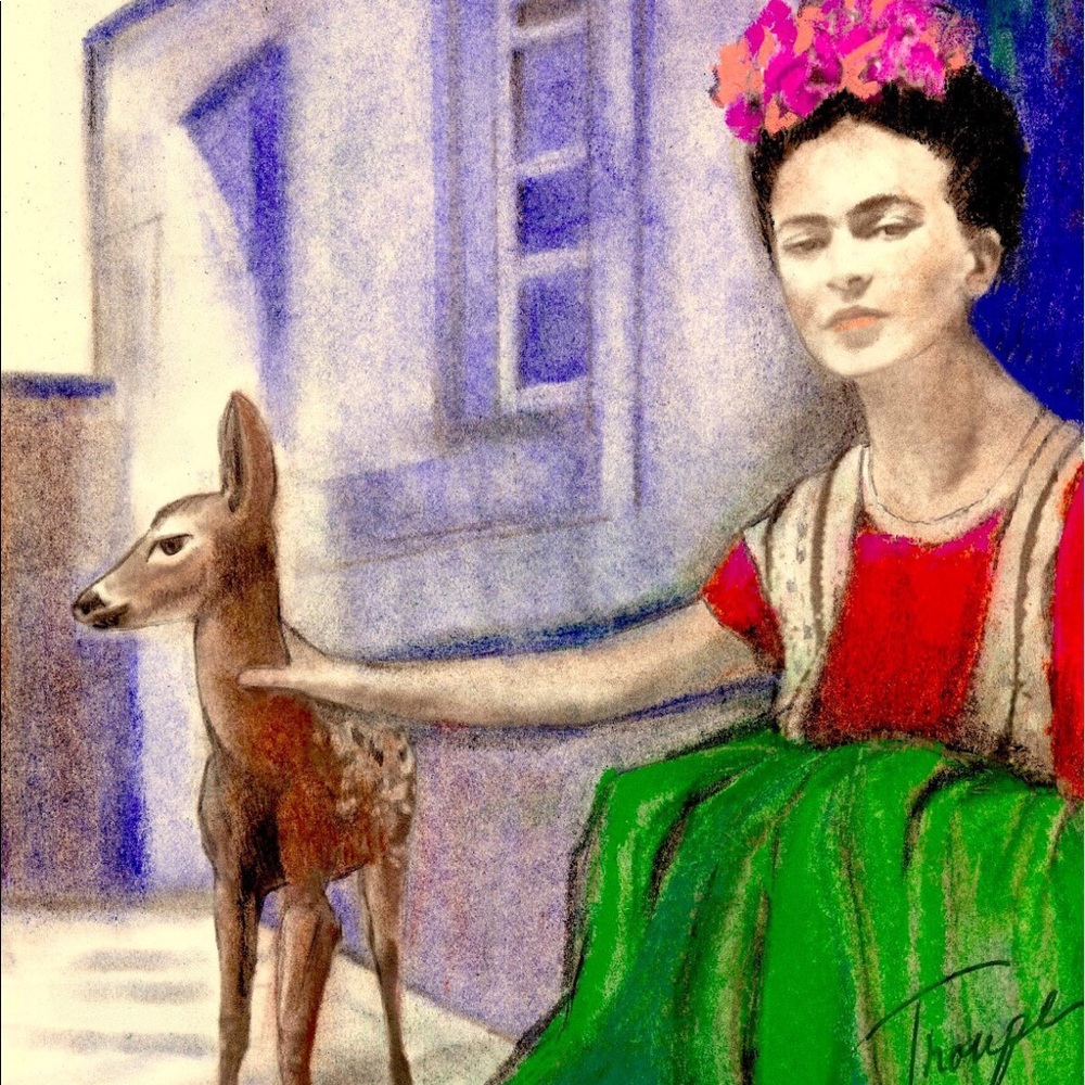 Frida Kahlo & Granizo 8x 10 Print Connie Troupe